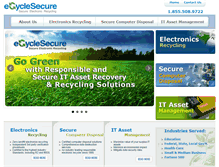 Tablet Screenshot of ecyclesecure.com